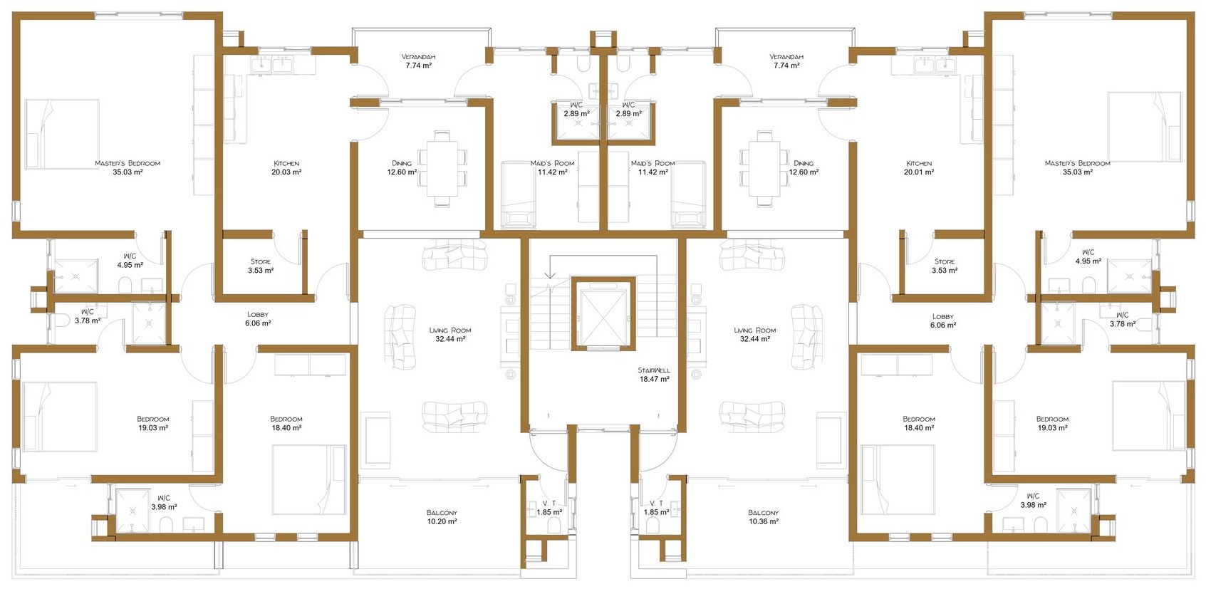 Apartments · upper floor drawing for Claire Mont