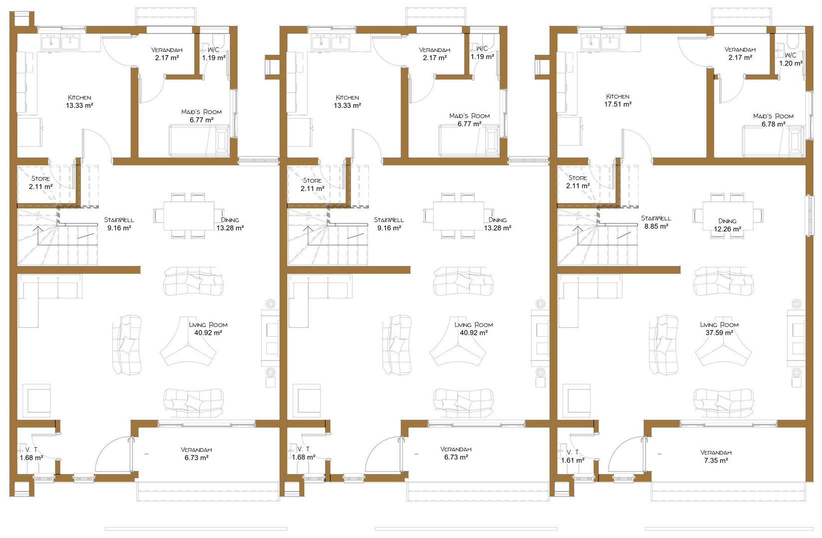 Terraces · ground floor drawing for Claire Mont