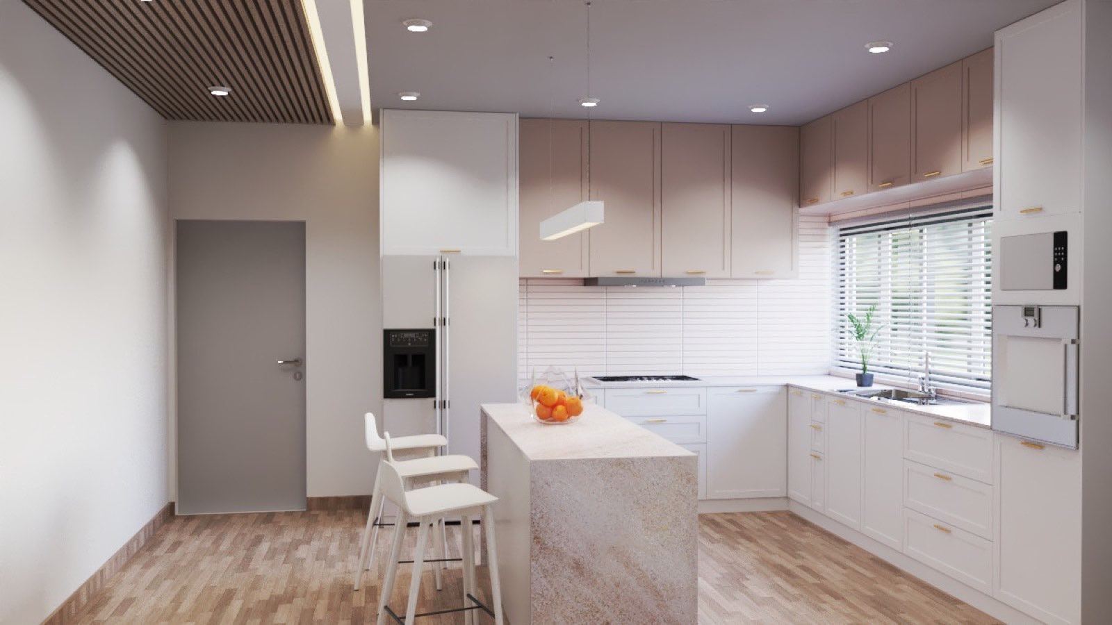 Kitchen design visualisation for the Courtyard House