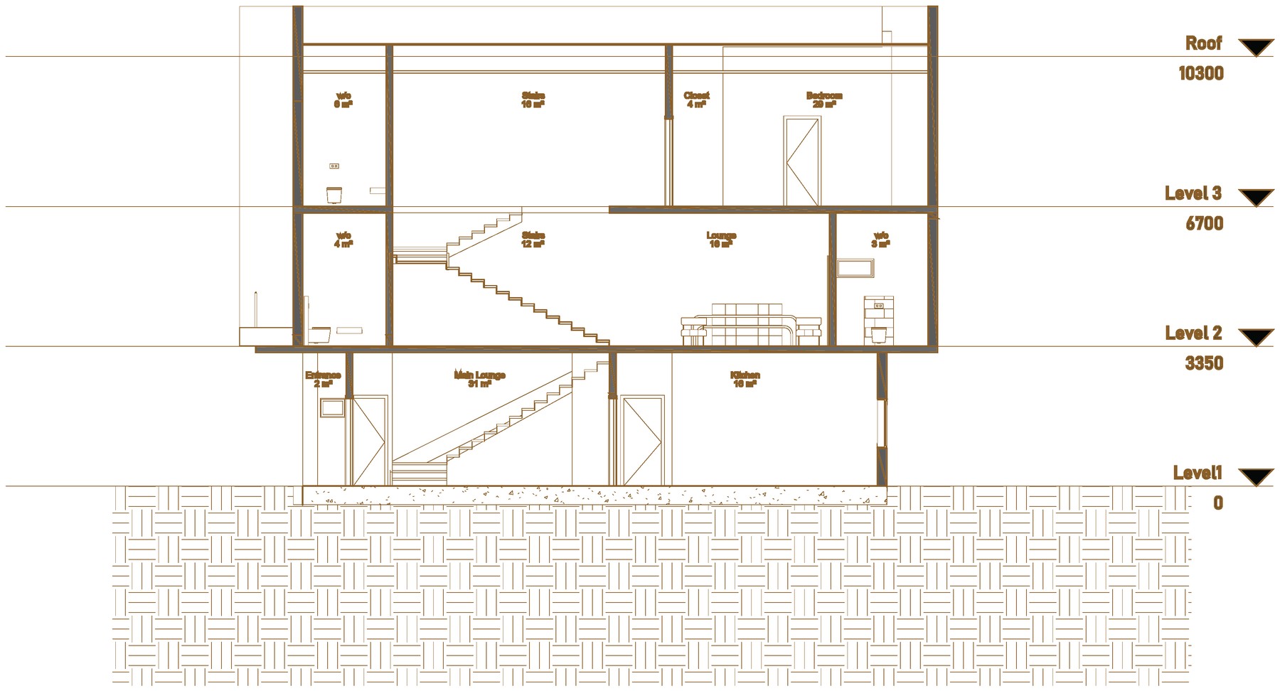 Section · levels drawing for Emerald City