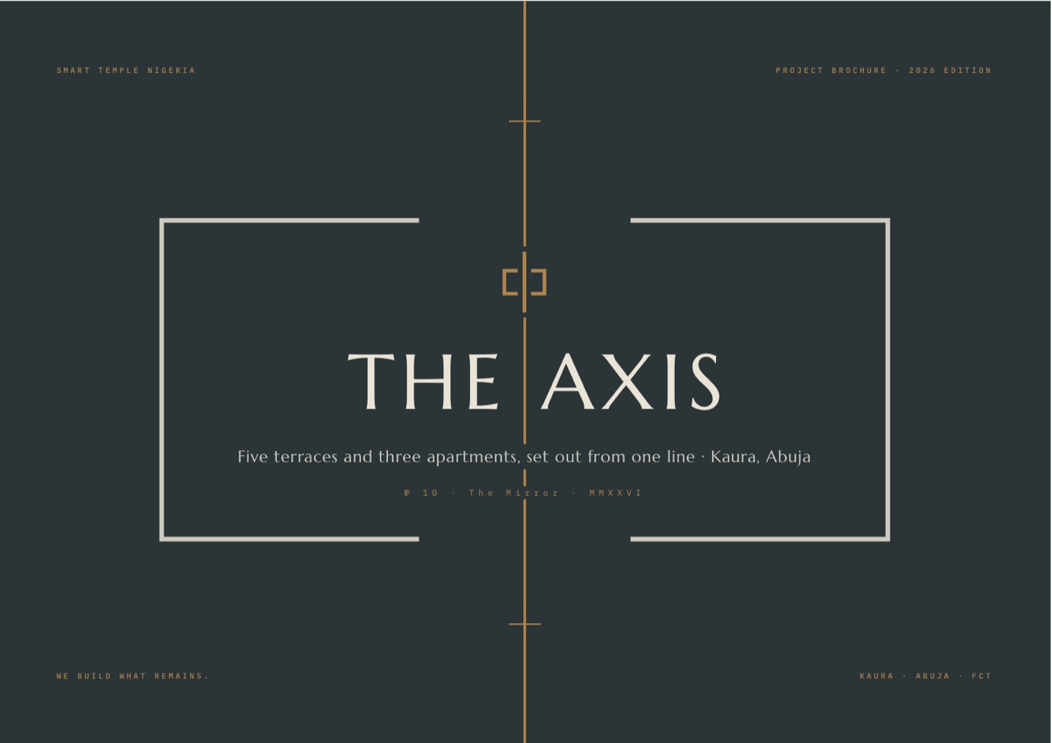 Cover of the The Axis project brochure, 2026 edition