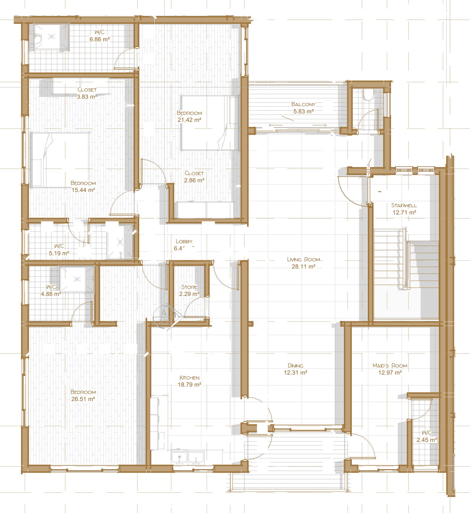 Apartments · second floor drawing for The Axis