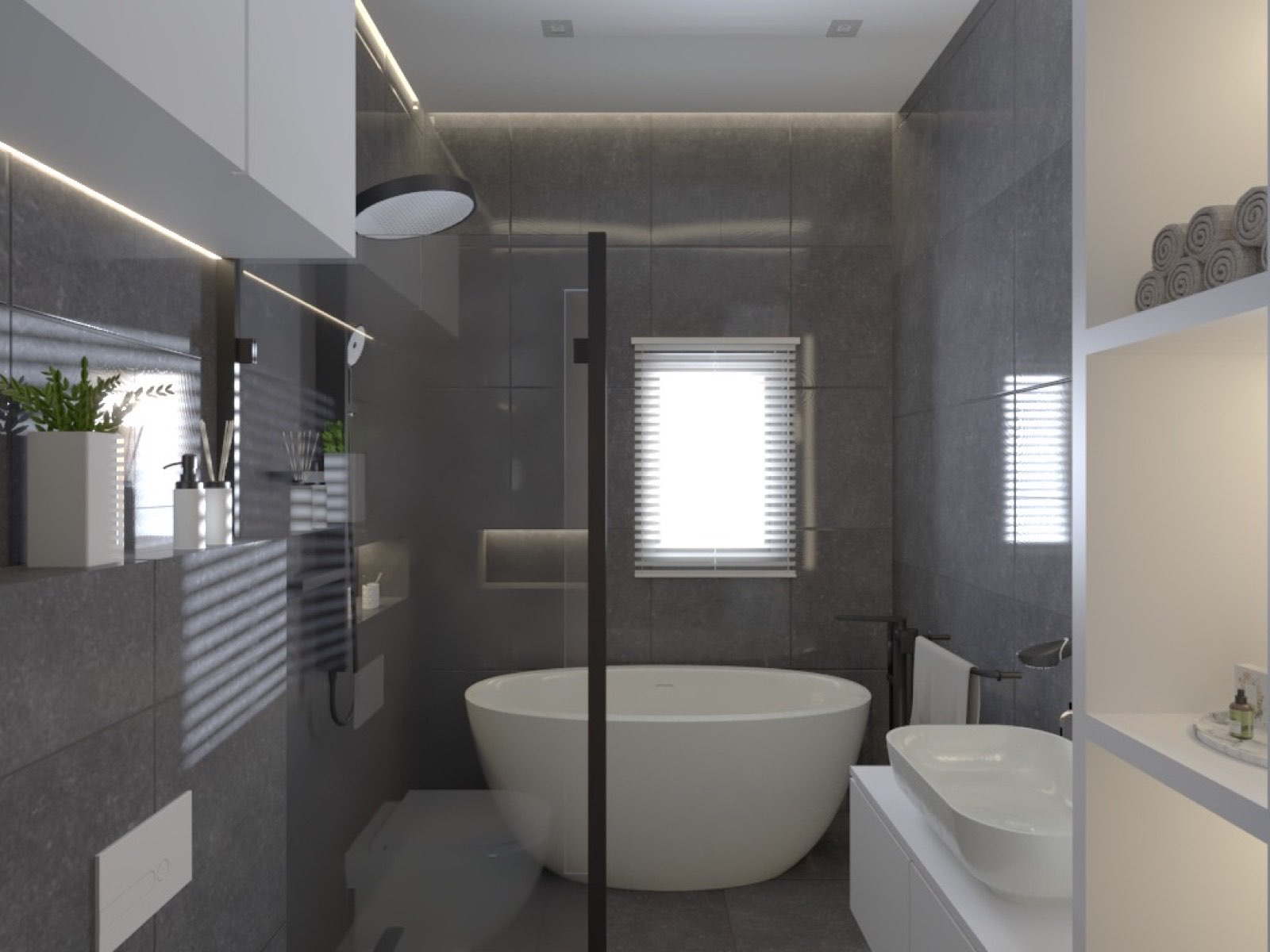 Rebuilt bathroom with new tiling at Wiser Court